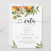 Invitation Petit Baby shower Botanique De Citrus Orange (Devant)
