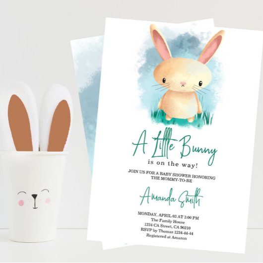 Invitation Petit baby shower Bunny mignon