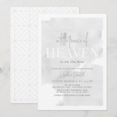 Invitation Petit Baby shower Ciel gris de la Paix du Ciel (Devant / Derrière)