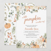 Invitation Petit Baby shower Citrouille (Devant / Derrière)