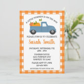 Invitation Petit Baby shower Citrouille (Debout devant)