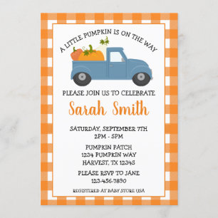 Invitation Petit Baby shower Citrouille