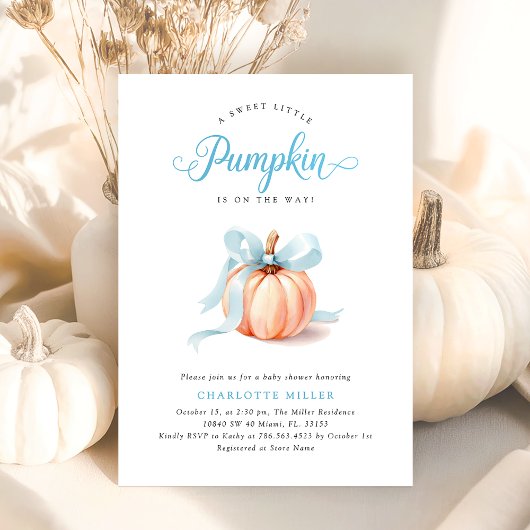 Invitation Petit Baby shower Citrouille