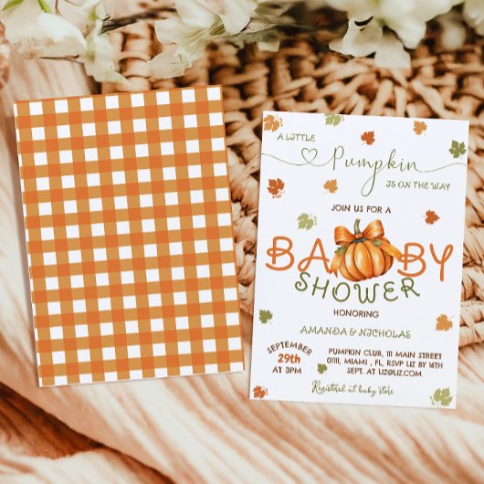 Invitation Petit Baby shower Citrouille