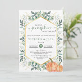 Invitation Petit Baby shower Citrouille à l'automne (Debout devant)