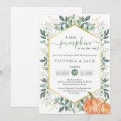Invitation Petit Baby shower Citrouille à l'automne (Devant / Derrière)