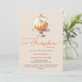Invitation Petit Baby shower Citrouille - Automne Chic (Debout devant)