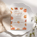 Invitation Petit Baby shower Citrouille Chute Brûlé Orange<br><div class="desc">Joli baby shower d'automne orange brûlé "Un petit citrouille sucré est en route" qui présente aquarelle automne feuilles feuillage et design citrouille.</div>