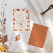 Invitation Petit Baby shower Citrouille Chute Brûlé Orange