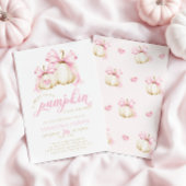 Invitation Petit Baby shower Citrouille de Bow rose