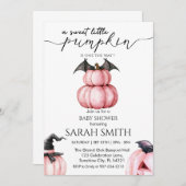 Invitation Petit Baby shower Citrouille doux (Devant / Derrière)