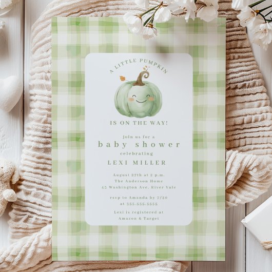 Invitation Petit Baby shower Citrouille doux