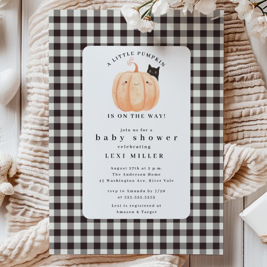 Invitation Petit Baby shower Citrouille doux