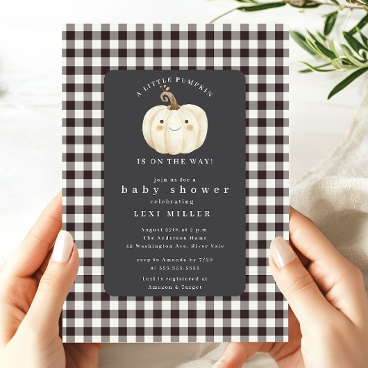 Invitation Petit Baby shower Citrouille doux