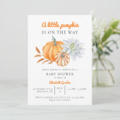 Invitation Petit Baby shower Citrouille Élégant Simple Modern (Debout devant)