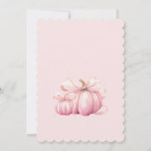 Invitation Petit Baby shower Citrouille fille rose mignonne (Dos)