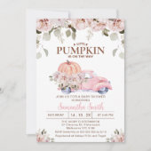 Invitation Petit Baby shower Citrouille flou féminin (Devant)