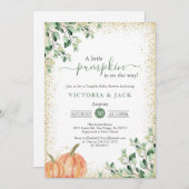 Invitation Petit Baby shower Citrouille Gold Fall (Devant / Derrière)