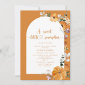 Invitation Petit baby shower citrouille orange brûlé (Devant)