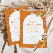 Invitation Petit baby shower citrouille orange brûlé
