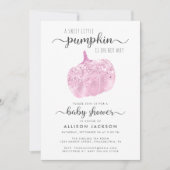 Invitation Petit Baby shower Citrouille Parties scintillant r (Devant)