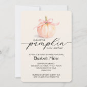 Invitation Petit Baby shower Citrouille Rose Bow Tout En Un (Devant)
