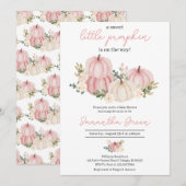 Invitation Petit Baby shower Citrouille rose fille (Devant / Derrière)