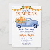 Invitation Petit Baby shower Citrouille Twin Boy Tout En Un (Devant)