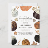 Invitation Petit Baby shower Citrouille unique, peint à l'aut (Devant)