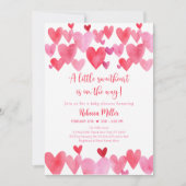 Invitation Petit Baby shower Coeurs Amoureux (Devant)