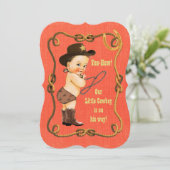 Invitation Petit Baby shower Cowboy (Debout devant)