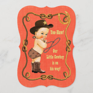 Invitation Petit Baby shower Cowboy