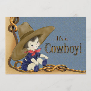 Invitation Petit Baby shower Cowboy