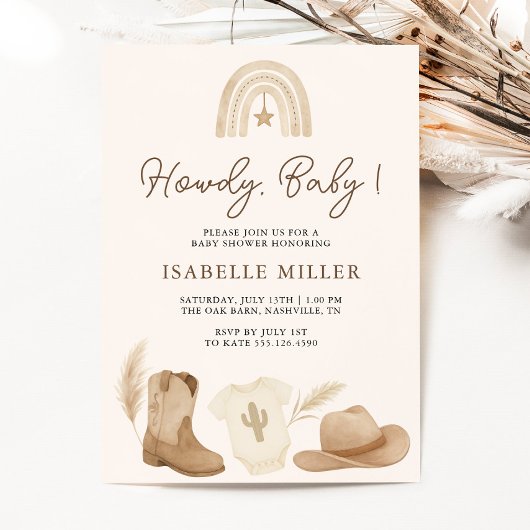 Invitation Petit Baby shower Cowboy