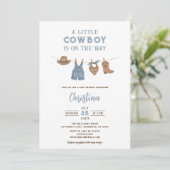 Invitation Petit Baby shower Cowboy (Debout devant)