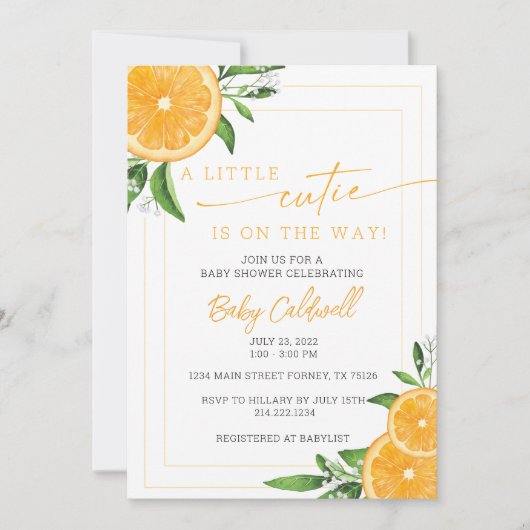 INVITATION PETIT BABY SHOWER CUTIE (Devant)