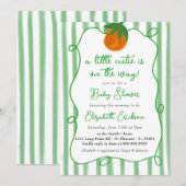 Invitation Petit Baby shower Cutie Citrus Baby shower orange (Devant / Derrière)
