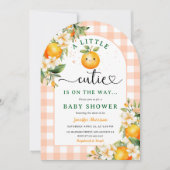 Invitation Petit Baby shower Cutie Orange Citrus Arrondi (Devant)