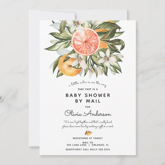 Invitation Petit Baby shower Cutie Par Courrier (Devant)