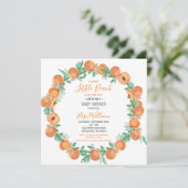 Invitation Petit Baby shower Cutie Peach  (Debout devant)