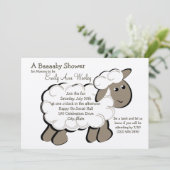 Invitation Petit Baby shower d'agneau (Debout devant)