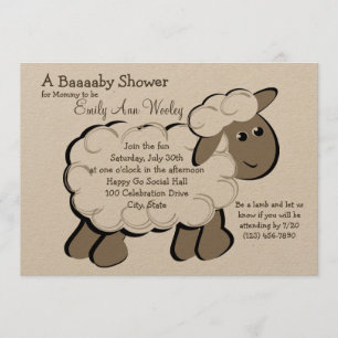 Invitation Petit Baby shower d'agneau
