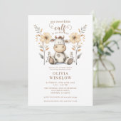Invitation Petit Baby shower d'aquarelle animale (Debout devant)