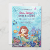 Invitation Petit baby shower d'aquarelle de sirène (Devant)