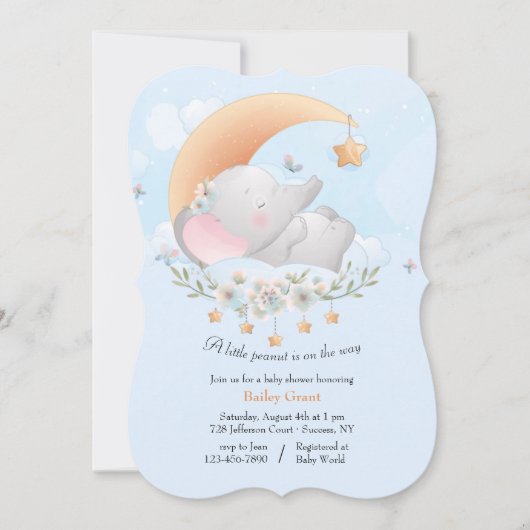 Invitation Petit Baby shower d'arachide (Devant)