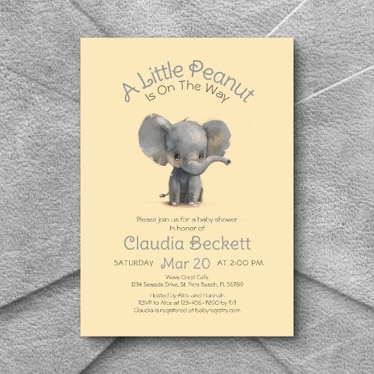 Invitation Petit Baby shower d'arachide
