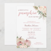 Invitation Petit Baby shower d'automne doux Citrouille (Devant / Derrière)