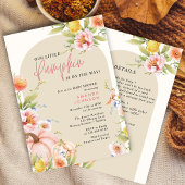 Invitation Petit baby shower d'automne rose Citrouille
