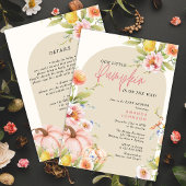 Invitation Petit baby shower d'automne rose Citrouille