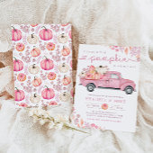 Invitation Petit Baby shower d'automne rose Citrouille